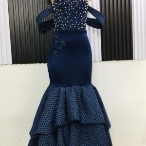 dark navy pearls dress ( rbi designer )
