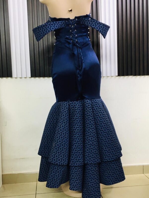 dark navy pearls dress ( rbi designer )